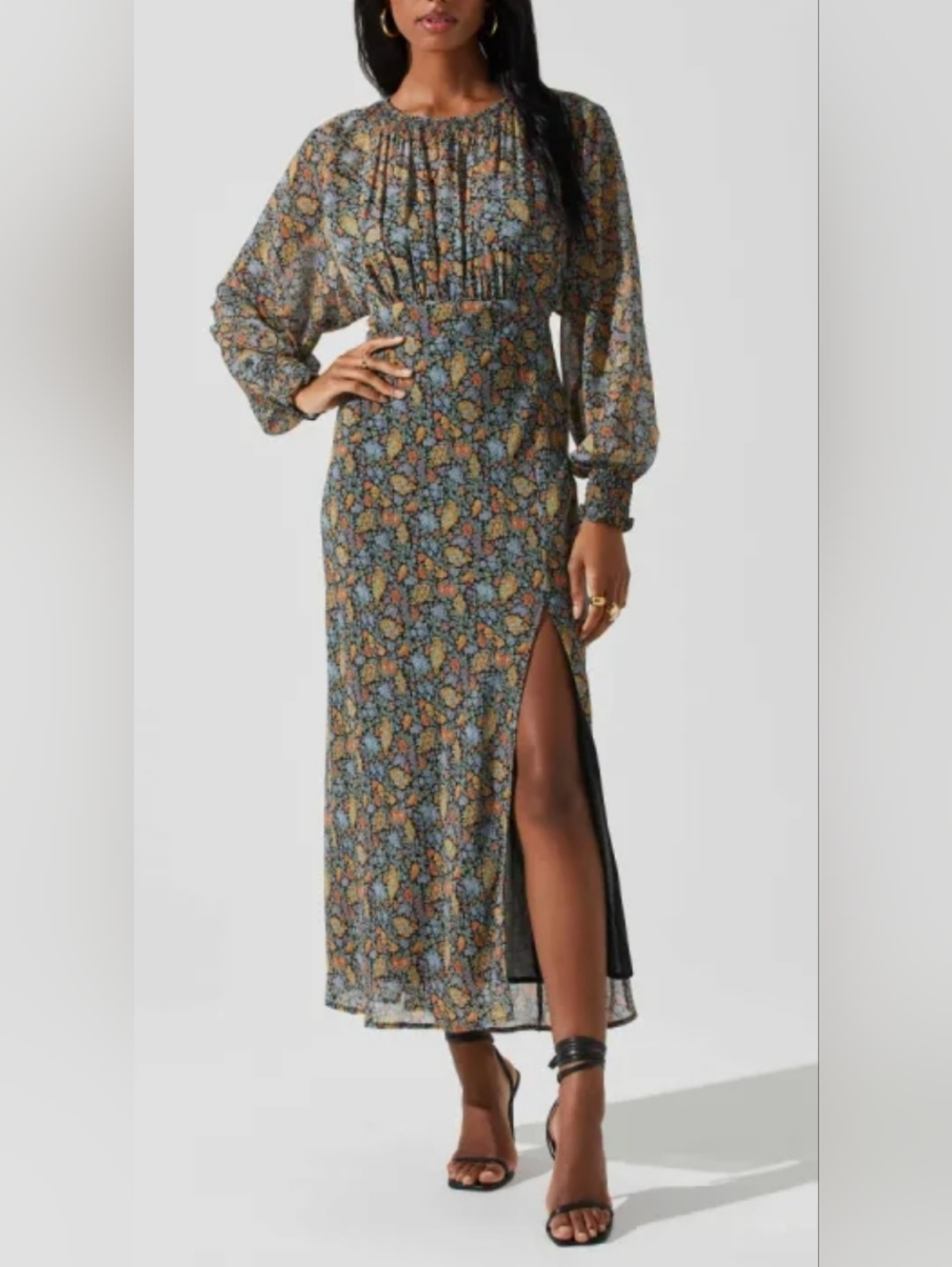 NWOT! Posh Dolman Sleeve ASTR The Label Anthro Floral Women's Jenna Maxi Dress